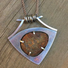 Load image into Gallery viewer, Rock Pendant on Oxidized Sterling Chain