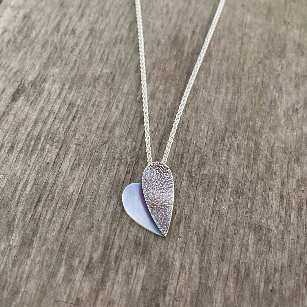 Sterling Butterfly Heart Pendant on Sterling Chain