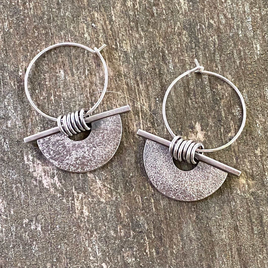 Sterling Fused Half Circle on Hoop