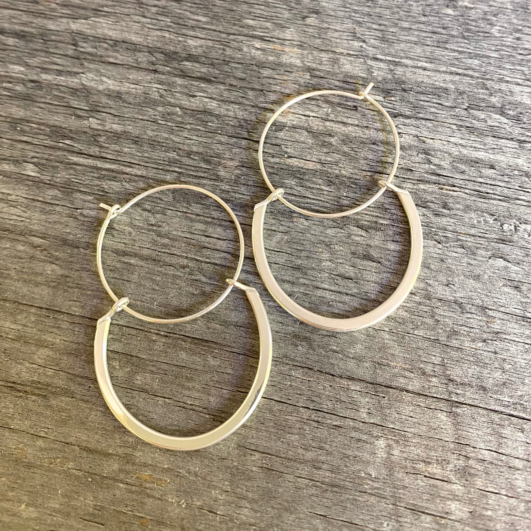 Sterling Rolled Hoop in Hoop Earring