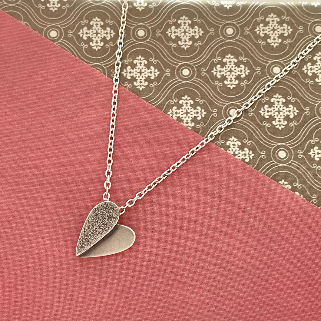 Sterling Butterfly Heart Pendant on Sterling Chain