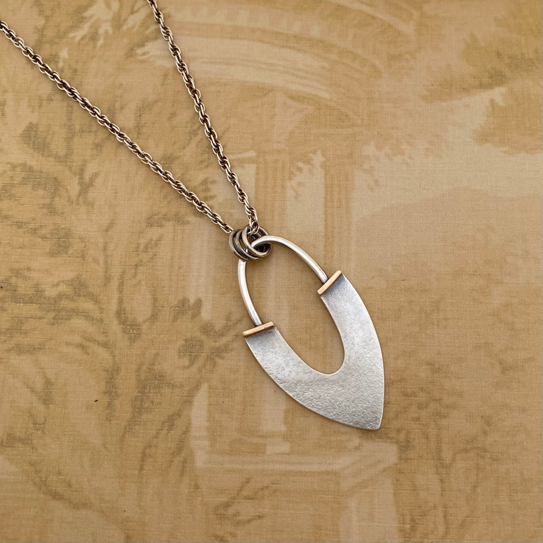 Sterling and 14kt Arch Pendant