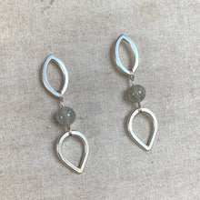 Load image into Gallery viewer, Sterling Stacked Stud with Labradorite Bead
