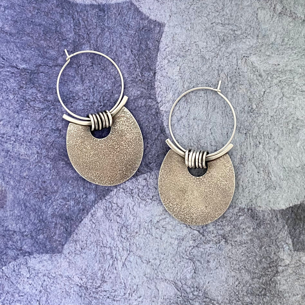 Sterling Fused Oval on Hoop