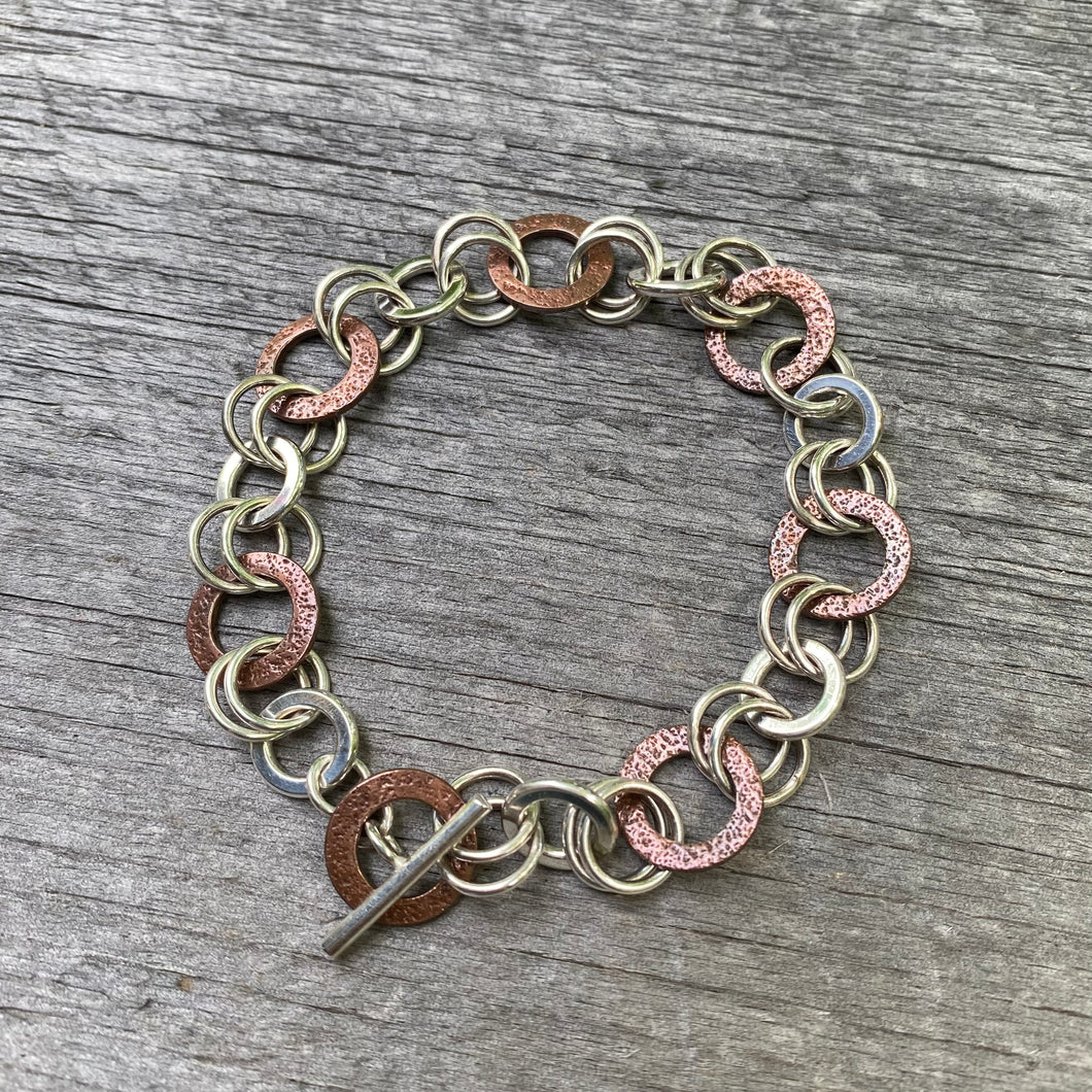 Sterling and Bronze Link Bracelet