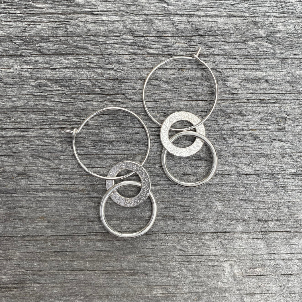 Sterling Three Ring Earring