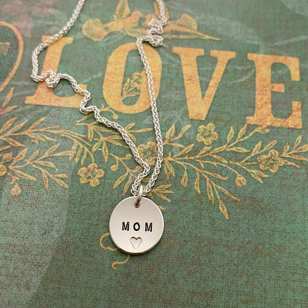Sterling Mom Pendant on 18” Chain