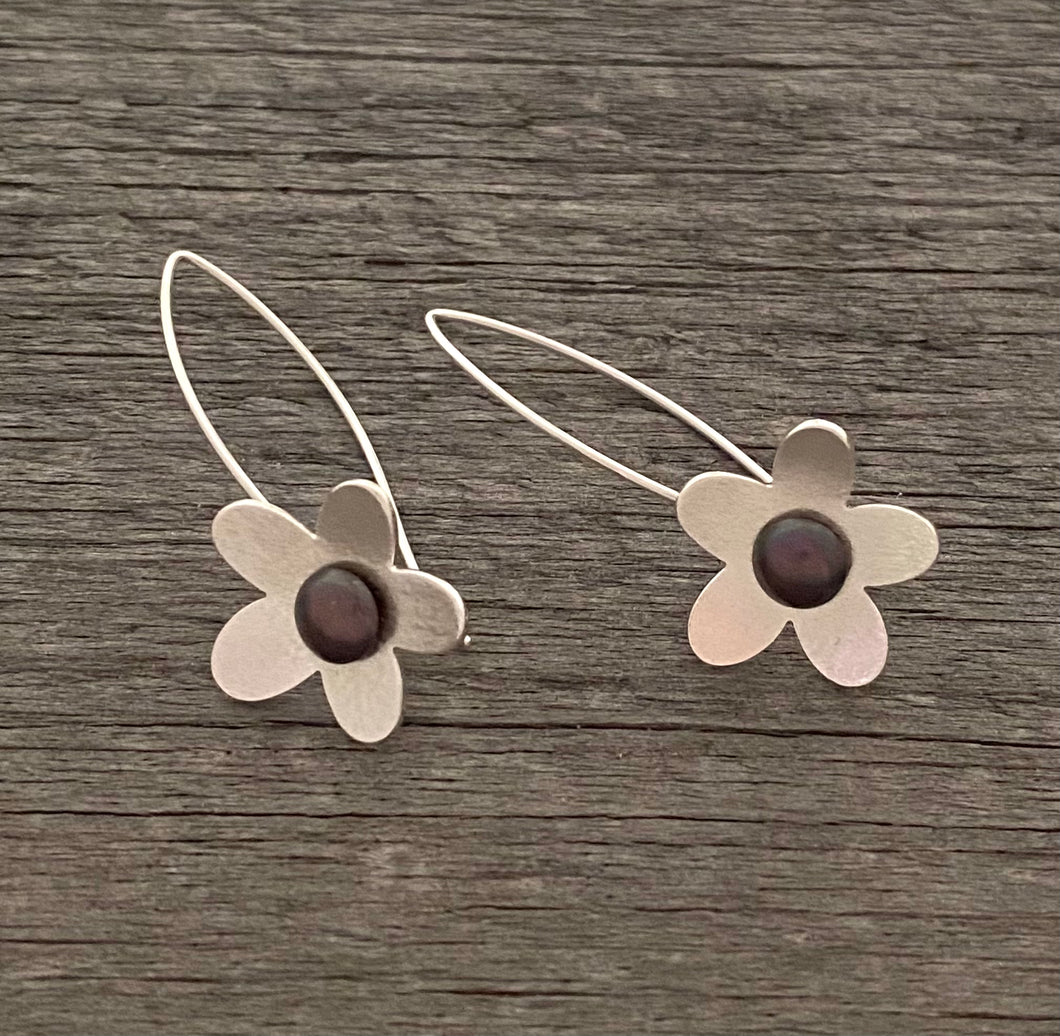 Sterling and Copper Flower Drops