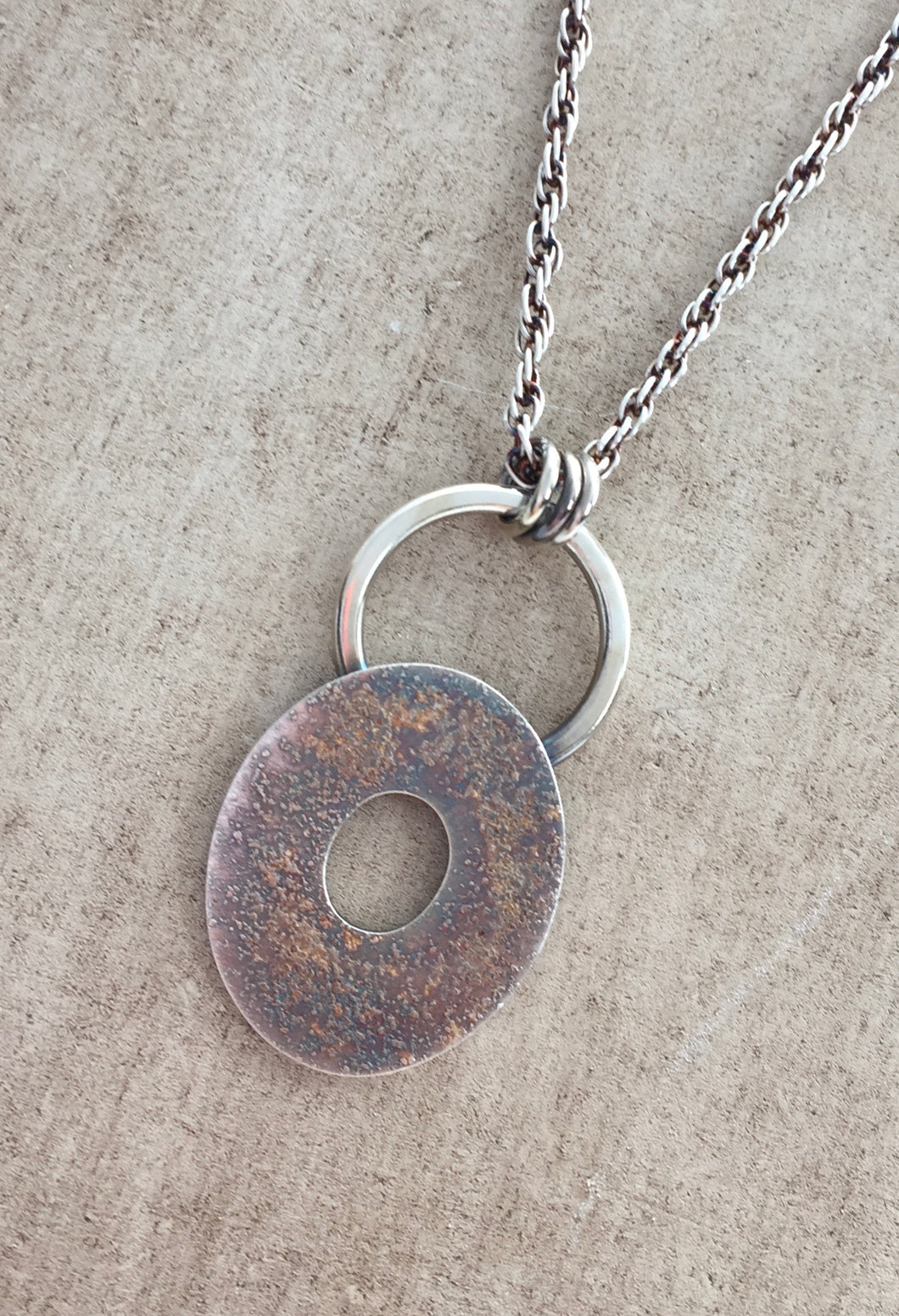 Sterling Fused Oval Pendant on Chain