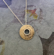 Load image into Gallery viewer, Sterling Circle Pendant with Gold Fusing
