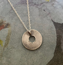 Load image into Gallery viewer, Sterling Circle Pendant with Gold Fusing
