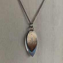 Load image into Gallery viewer, Sterling &amp; Fused Gold Folded Leaf Pendant on Chain
