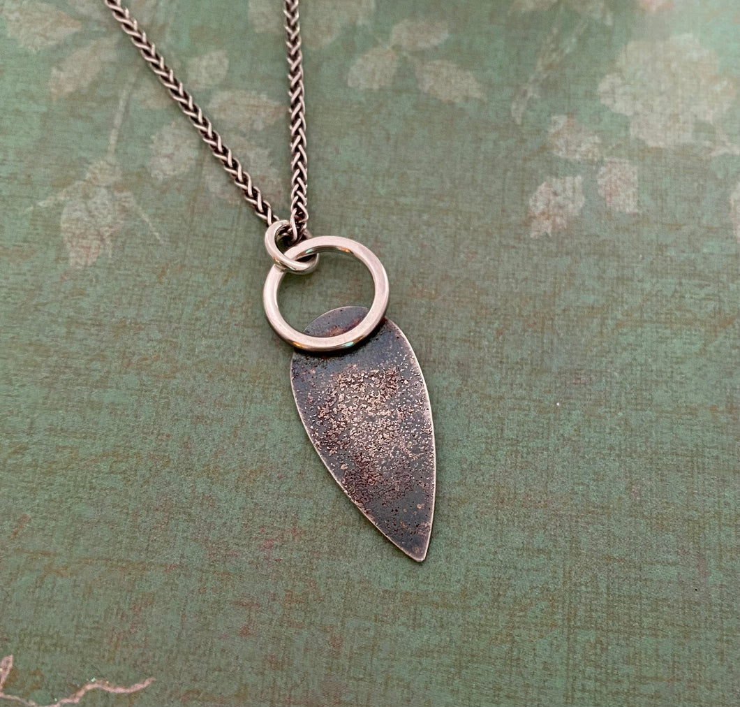 Sterling Teardrop on Ring Pendant and Chain