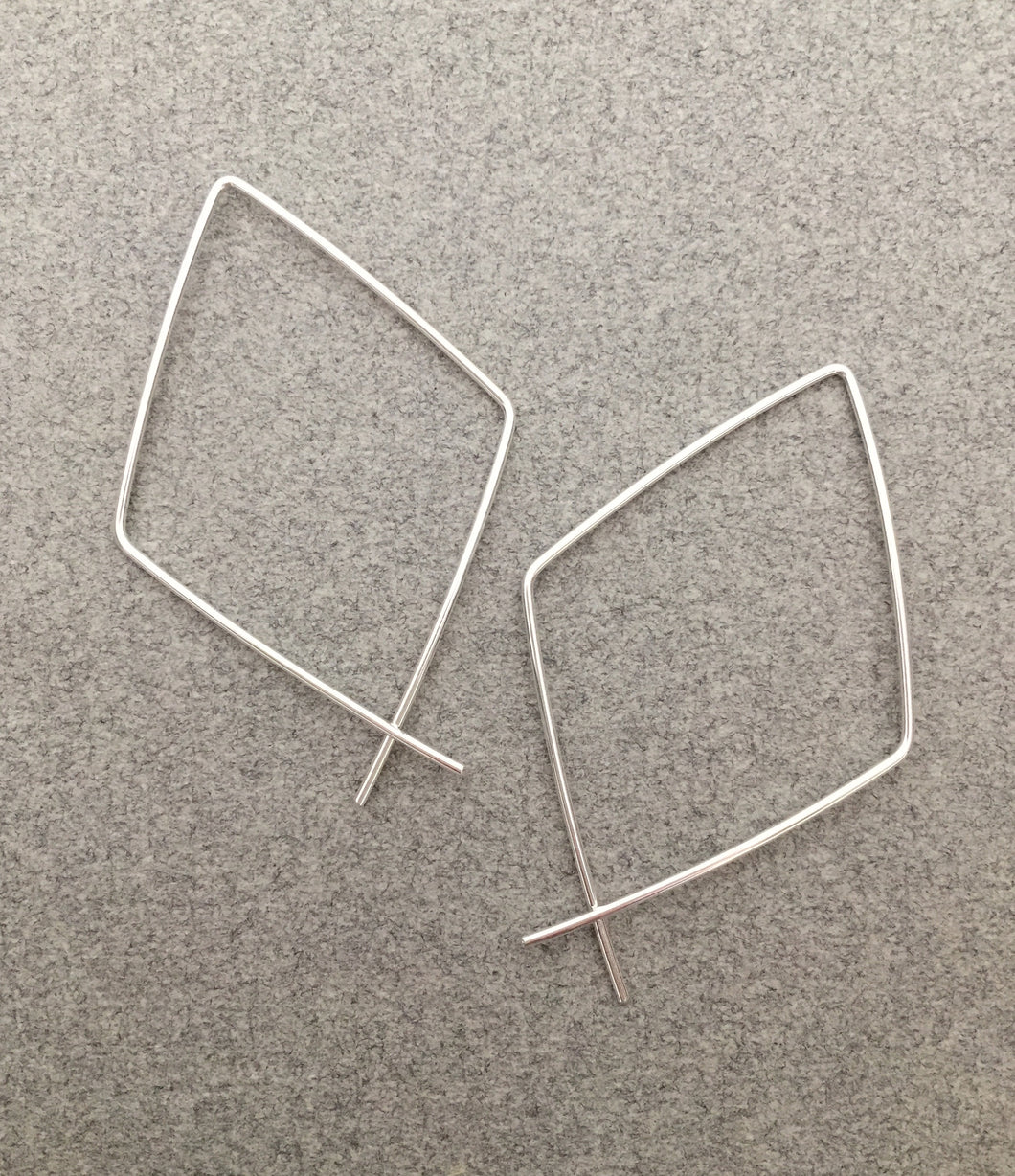 Sterling Diamond Wire Earring