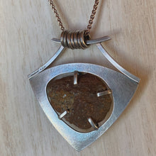 Load image into Gallery viewer, Rock Pendant on Oxidized Sterling Chain
