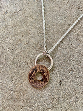 Load image into Gallery viewer, Bronze with Gold Fused Oval and Sterling Circle Pendant
