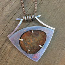 Load image into Gallery viewer, Rock Pendant on Oxidized Sterling Chain
